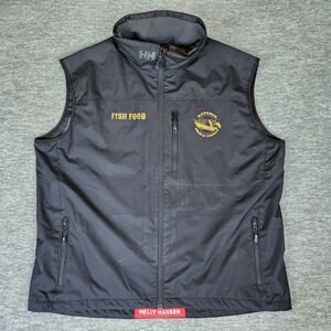 HELLY HANSEN Men’s 4XL Crew Tech Sailing Vest Windbreaker Zip Black Fish Food